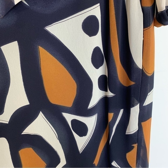 Eliza J Geometric Print Tie Waist Dress Size 6 Petite - Picture 9 of 16